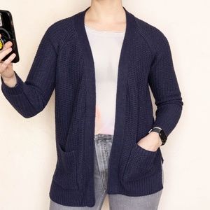 Fat Face Knit Cardigan Navy Size 4